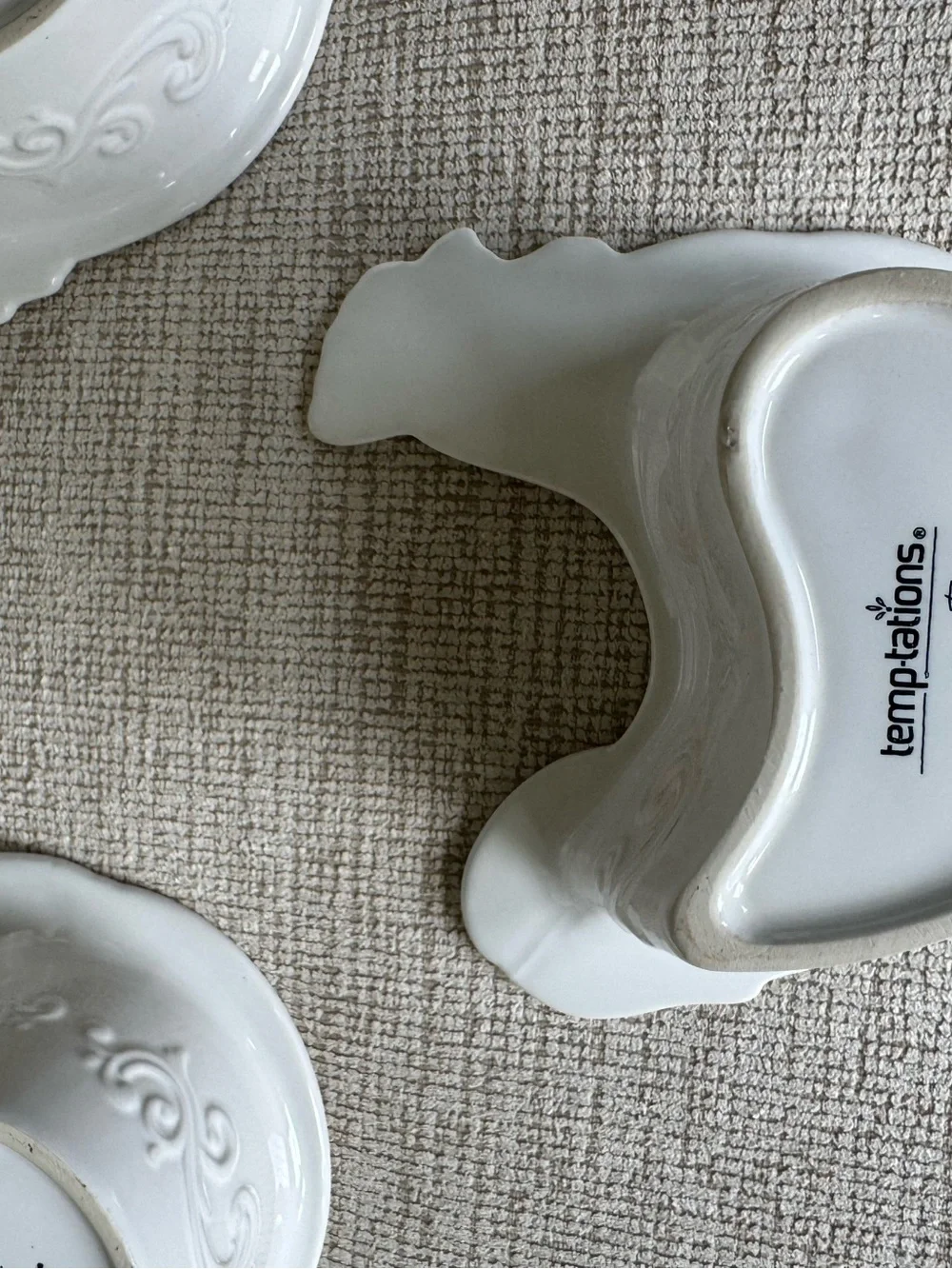 Temptations by Tara, Doodle Doo, 8 oz, Chicken Ramekins White, Ceramic, Set of 4